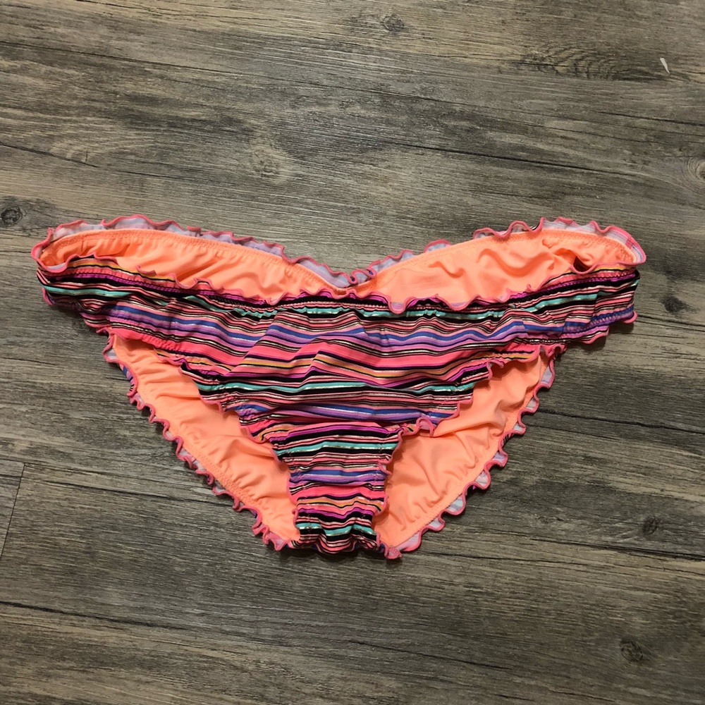 Victoria’s Secret striped ruffle bikini bottom
